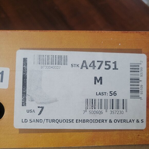 New Corral Sand & Turquoise Women's Embroidered Western Boots - Size 7M - Picture 4 of 7